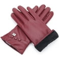 thumbnail image 2 of Gallery Seven Women's Winter Gloves Warm Touchscreen Driving Texting Ladies Gloves - Burgundy - Button Design - Medium, 2 of 3