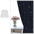 thumbnail image 5 of Night Starry Sky Curtains, Golden Space Stars Fantasy Galaxy Universe Black Cosmic with Gold White Star Rain Print Window Curtains for Kids Bedroom Living Room 42x54 Inch, 5 of 8