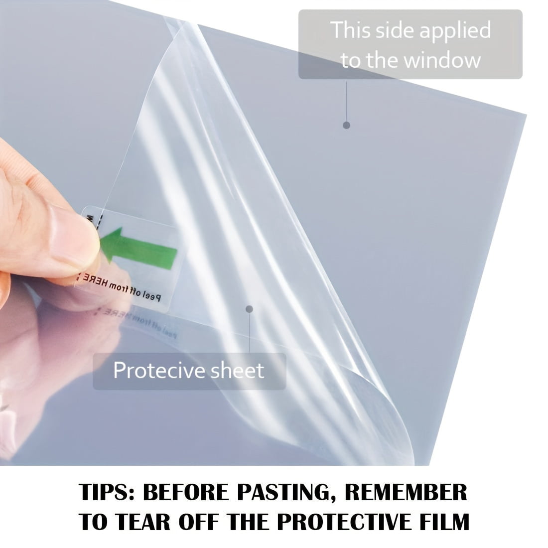 Fancy-Fix Privacy Film 78.8 in x 35.4 in Solid Color Privacy Static Cling Reflective Window Film