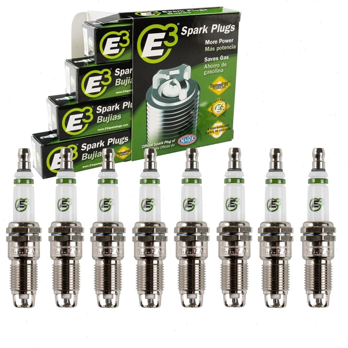 8 pc E3 Spark Plugs compatible with Chevrolet Suburban 1500 5.3L 6.0L V8 2000-2014