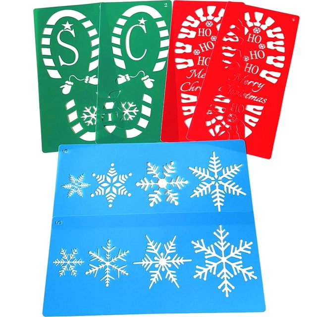 Plantilla de dibujo de Navidad de 6 uds, plantillas huecas, plantillas de dibujo para bricolaje