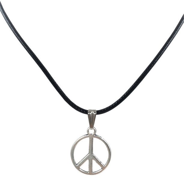 Cordón retro colgante paz collar charms cuero gargantilla negro collares colgantes