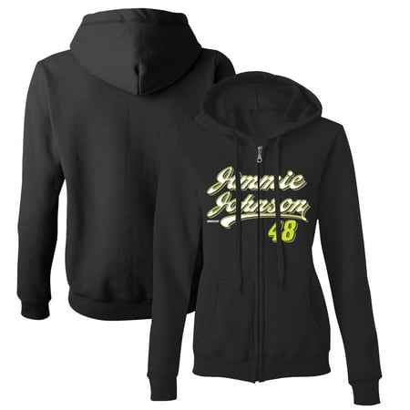 Women's Hendrick Motorsports Team Collection Black Jimmie Johnson 1-Spot Nostalgic Full-Zip Hoodie