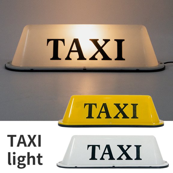 Frogued Taxi Roof Top Sign Waterproof Magnetic Good Brightness Energy Saving Universal Cab Roof LED Lamp Light Signal Sign Car Supplies (White,1pc)