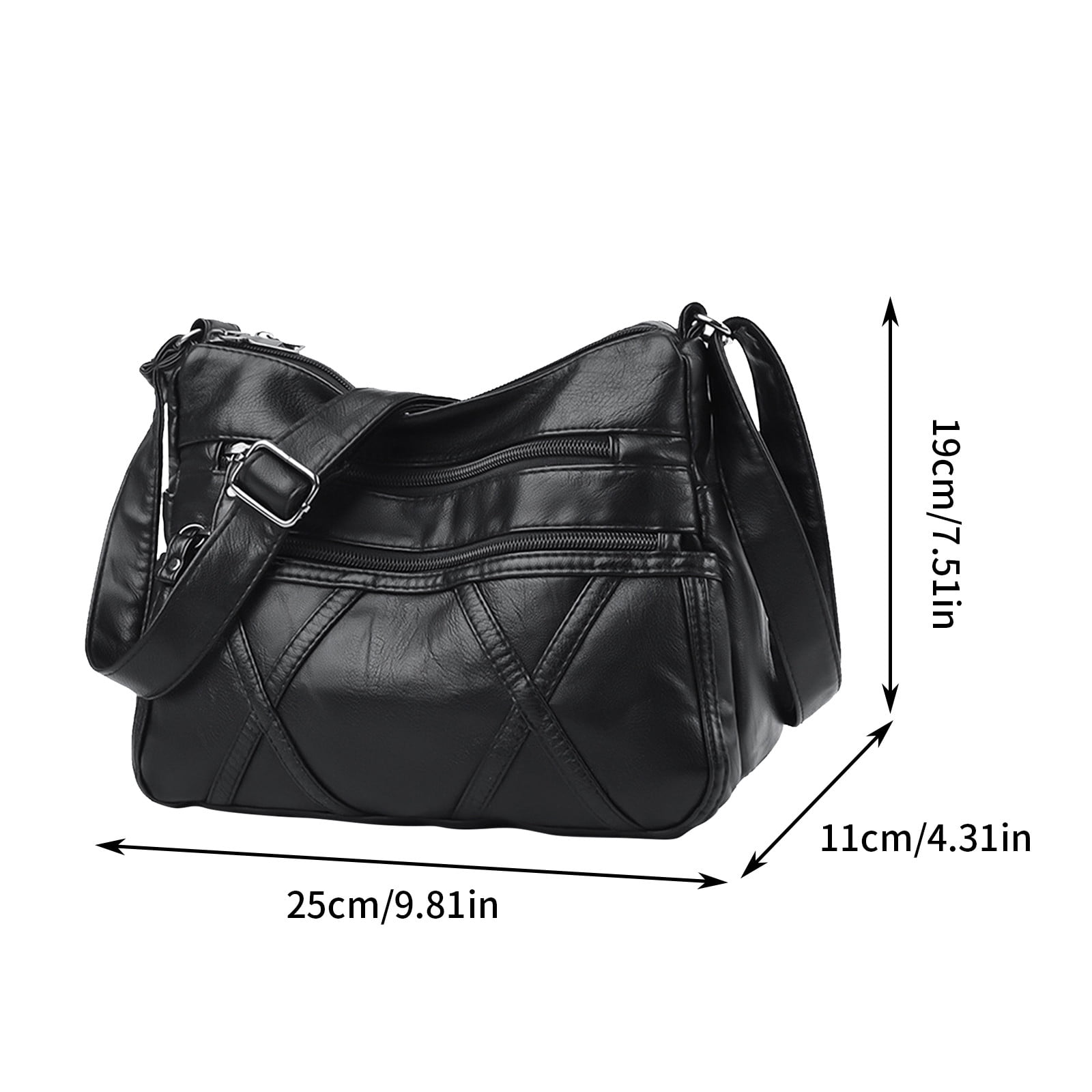 Ovzne Large Crossbody Bags Soft Leather Shoulder Bag Ladies Shoulder Handbags Purse and Wallet Set for Women Totes Hobo Purses, Large Capacity Soft Leather Bag Gray