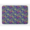 thumbnail image 1 of Paisley Bath Mat, Classic Persian Jacquard Boteh Ikat Motifs Old Welsh Pears Artwork, Non-Slip Plush Mat Bathroom Kitchen Laundry Room Decor, 29.5 X 17.5 Inches, Indigo and Olive Green, Ambesonne, 1 of 2