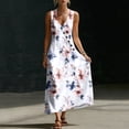 thumbnail image 4 of Stamzod Women's Summer Dresses 2026 Beach Vacation Clothes Casual Sleeveless Floral Sundress with Pocket Multicolor J S, 4 of 8