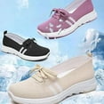 thumbnail image 3 of Women’s Breathable Knit Slip-On Sneakers with Bow, Lightweight Low-Top Casual Orthopedic Shoes with Arch Support for Women, 3 of 7