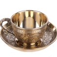 thumbnail image 1 of PENGXIANG New Hand-made Arabic Indian Solid Copper Tea Cup Coffee Cup with Copper Pad and, 1 of 5