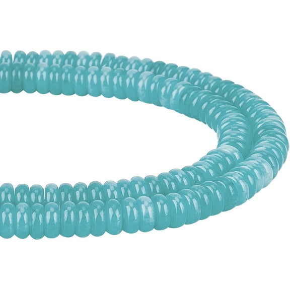 Dyed Natural White Jade Beads Strands Heishi Beads Disc/Flat Round Imitated Amazonite Stones 10x2.5~3mm Hole: 1mm about 128pcs/strand 14.96 inch