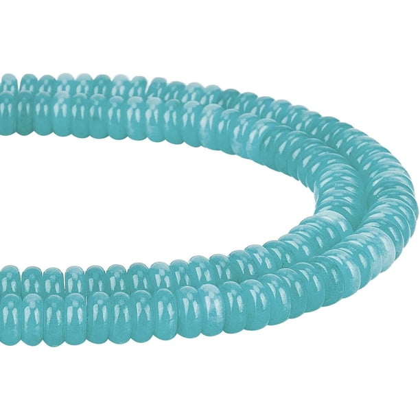 125 cuentas de piedra natural de 10 mm teñidas de jade de Malasia natural, cuentas redondas planas de piedras preciosas Heishi para collares, pulseras y bisutería. Agujero: 1 mm.