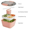 thumbnail image 2 of Salad Lunch Container To Go, 1 Salad Bowls, Salad Dressings Container for Salad Toppings, Snacks, Men, Women - pink, 2 of 6