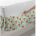 thumbnail image 2 of Nursery Bed Skirt, Funny Fox Faces on Geometric Horizontal Zigzag Stripes Backdrop Playroom, Elastic Bedskirt Dust Ruffle Wrap Around for Bedding Decor, 4 Sizes, Pale Blue Cinnamon, by Ambesonne, 2 of 2