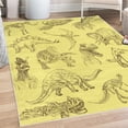 thumbnail image 1 of Jurassic Decorative Rug, Arrangement of Various Dinosaurs Illustrations Skeleton Biology Historic, Quality Carpet for Bedroom Dorm and Living Room, 6 Sizes, Pastel Yellow, by Ambesonne, 1 of 4
