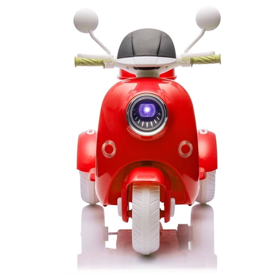 Xuanlur 12V 2 Seater Kids Motorcycle, Girls Electric Motorcycle, Girls Scooter with Storage Box, Slow Start, USB, Bluetooth, Headlight, Ride On Toys for Girls (Red)