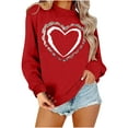 thumbnail image 2 of Amzcrzy Sweat-Shirt pour Femmes Col Rond Imprimé Manches Longues Chandail en Molleton à Capuche Chandails en Molleton de Saint-Valentin pour Femmes Chemises à Manches Longues pour Femmes Chandail Chandail en Molleton TP, 2 of 4