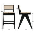 thumbnail image 2 of Dayalane 26" Rattan Counter Height Bar Stools Set of 2, French Bar Stools with Cane Back, Wooden Farmhouse Kitchen Chairs Counter Stools with Footrest for Kitchen Island Bistro Bar, Beige, 2 of 8