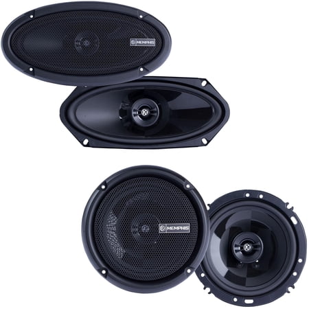Memphis Audio 1 Pair of PRX410 4X10 Coaxial Speakers and 1 Pair of PRX602 6.5 Coaxial Power Reference Series Speakers