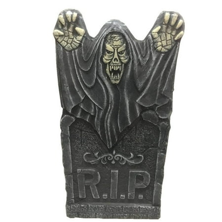 

NUOLUX Stereoscopic Simulation Tombstone Halloween Voice Control Haunted House Stone Prop Horror Chamber Scene Layout Tombstone Random Style