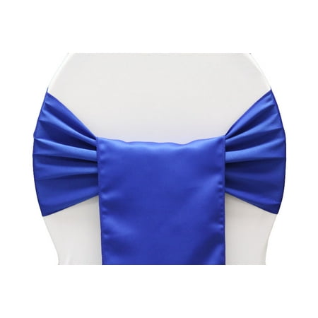 

10 Pieces Lamour Satin Chair Sash Material: 100% Satin Approx. 8 W x 108 L - Royal Blue