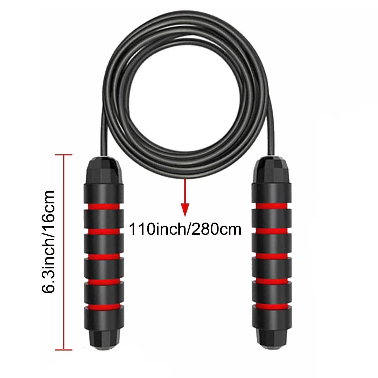 Tangle-Free with Ball Bearing Cable Speed Rope Skipping Rope for Exercise Fitness，Adjustable Jumping Ropes with 6 Memory Foam Handles Rapid Speed Jump Rope Cable for Men,2 Pack ahere Jump Rope