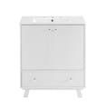 thumbnail image 4 of Bathroom Vanity Cabinet with 2 Soft Closing Doors and Drawer, Freestanding Solid Wood Dresser Vanity Table, 4 of 8