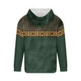 thumbnail image 3 of KeShDi Mens Zip Up Hoodie Workout Hoodies for Men Men Fashion Pockets Long Sleeve Ethnic Style Vintage Printing Hooded Sweatshirts Army Green M, 3 of 4