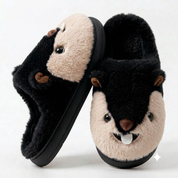 POROPL Slippers for Women,Cute Fuzzy Slippers Plush Animal House Shoes Cozy Warm Indoor Slip On