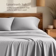 thumbnail image 3 of Bare Home Bamboo Sheet Set - Made from Rayon Fibers - Deep Pockets - 4 Piece - King, Light Gray, 3 of 10