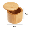 thumbnail image 2 of Premium Bamboo Salt Container, Salt Cellar with Magnetic Swivel Lid - Salt Box with Spoon, 2 of 5