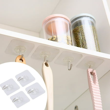 

Vikakiooze 2023 Promotion on sale Adhesive Hooks Kitchen Wall Hooks - 2/4/6 PCS Heavy Duty Self Adhesive Hooks With Stainless Hooks Reusable For Kitchens Bathroom Office