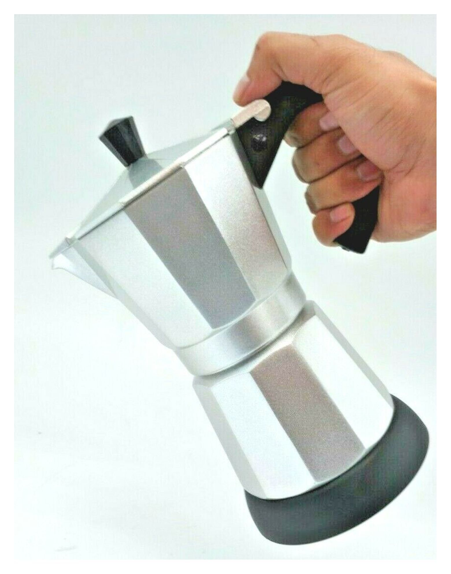 6 Cups Electric Aluminum Espresso Coffee Maker, 480 W,Silver