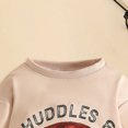 thumbnail image 6 of Quealent Infant Baby Boy Game Day Outfit One Piece Football Romper Newborn Long Sleeve Onesie Winter Clothes (Beige, 12-18 Months), 6 of 7