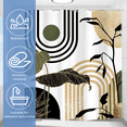 thumbnail image 4 of Dznils Boho Shower Curtain with Hooks, Modern Abstract Fabric Bathroom Curtain, 72" x 72", Black, 4 of 9