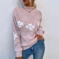 thumbnail image 3 of Chandail de Noël pour Dames Col Rond Cardigan Mode Chandail en Molleton Moelleux Chaud Tricoté Doux Chandail en Molleton Mignon Imprimé Graphique Tricoté Fermeture Mi-Longue, 3 of 7