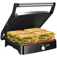 thumbnail image 1 of OSTBA Panini Press Grill Indoor Sandwich Maker with Temperature Setting, 4 Slice Large Non-stick Versatile Grill, Opens 180 Degrees to Fit Any Type or Size of Food, Removable Drip Tray, 1200W, 1 of 7