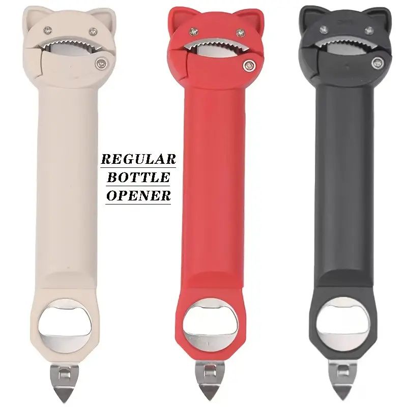Retractable Magnetic Can Opener 4-in-1 5-in-1 Multifunctional Can And Bottle Opener, Ideal For Seniors With Arthritis Hand Weakness, Practical Kitchen Lid Opening Tool