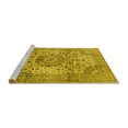 thumbnail image 2 of Ahgly Company Machine Washable Indoor Rectangle Medallion Yellow Traditional Area Rugs, 2' x 4', 2 of 4