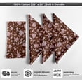 thumbnail image 4 of Vargottam Designer Cotton Canvas Napkins - Set of 12, 20-Inch, Brown Floral Design, Durable & Absorbent Cloth Napkins for Dining, Parties, and Home Decor - Machine Washable, 4 of 7