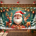 thumbnail image 5 of Festive Design Christmas Banner with Santa Reindeer Holiday Decoration for Winter Celebration Party Indoor Decor, 5 of 8