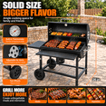 thumbnail image 4 of laraVist Portable Charcoal Grill, 590 SQ IN Cooking Area with Foldable Side Tables & Removable Ash Pan, 4 of 9