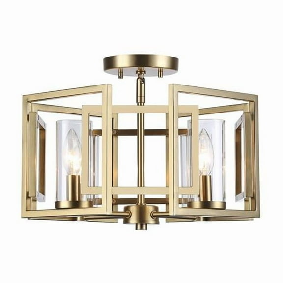 Golden Lighting Marco 4-light Flush Mount in Brushed Champagne Brass