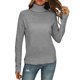 thumbnail image 1 of Gibobby Suéteres mujer, Suéter de punto delgado de lana de cachemira con cuello alto para mujer, suéter de punto para mujer(Gris,CH), 1 of 4