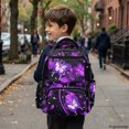 thumbnail image 6 of HELLHERO Purple Butterfly Floral School Backpacks with Multi-Pockets Multiple Pockets Travel Ruckpack, Side Pockets 17 Inch School Bag for Middle School Elementary, 6 of 8
