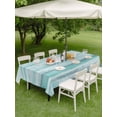 thumbnail image 3 of Outdoor Tablecloth with Umbrella Hole & Zipper, Teal Grey Rectangle Tablecloth 60x120 Inch, Modern Ombre Oil Painting Art Vintage Patio Table Cover Waterproof Table Cloth for Picnic/Party, 3 of 7