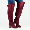 thumbnail image 4 of Journee Womens Kaison Wide Width Wide Calf Stacked Heel Over The Knee Boots, 4 of 10