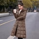thumbnail image 4 of Abrigo de invierno para mujer 2024, nueva chaqueta acolchada, color sólido, simple, informal, Parker, grueso, resistente al viento, cálido, largo, con capucha, abrigos de plumón, 4 of 4