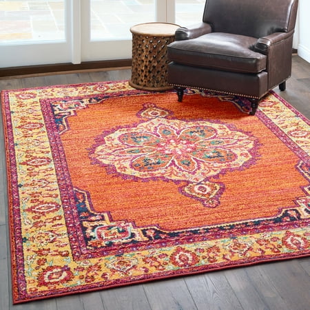 The Curated Nomad Portia Boho Chic Medallion Area Rug 6 7