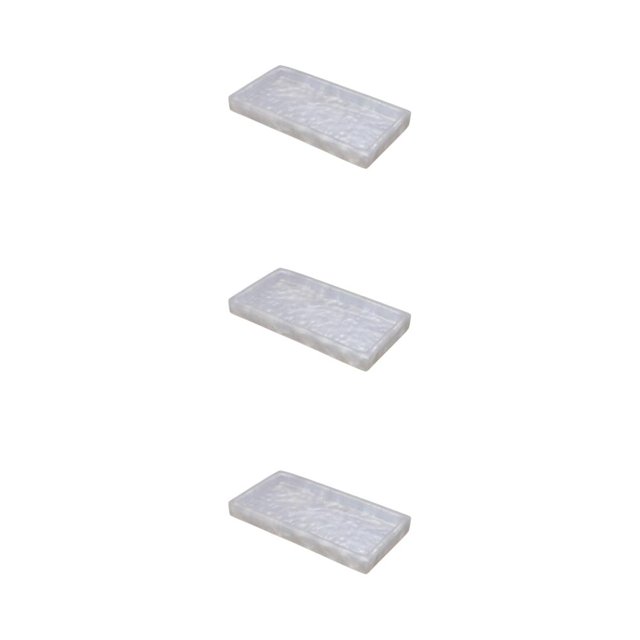 Baohd Resin Versatile Bathroom Organizer Tray With Marbled Texture Marbled Texture Desktop Storage Tray Type 2 3Set