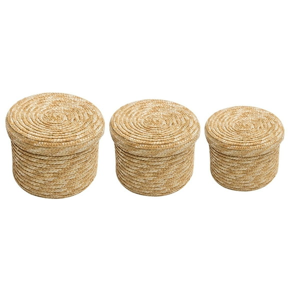 Large Basket Basket with Lids - Natural Laundry Basket Toy Towels Blanket Basket Home Decor